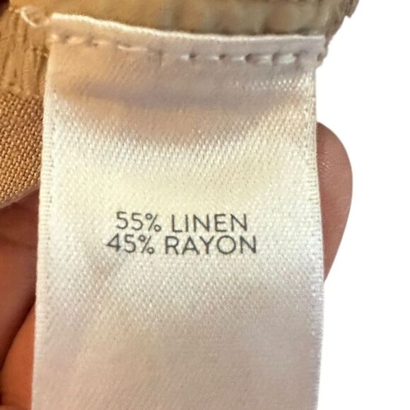 J. Jill Beige Linen and Rayon Blend Button Up Shorts with Pockets Plus Size 22 - Picture 4 of 7